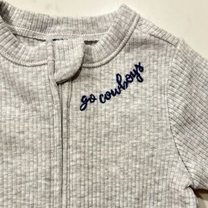 Hand embroidered cowboys footie